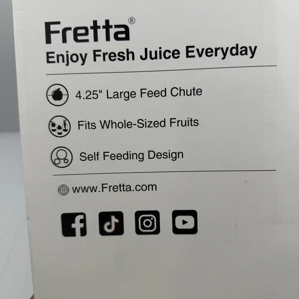 Fretta F5000 Nifty Slow Masticating Juicer 200W Cold Press Black BPA Free